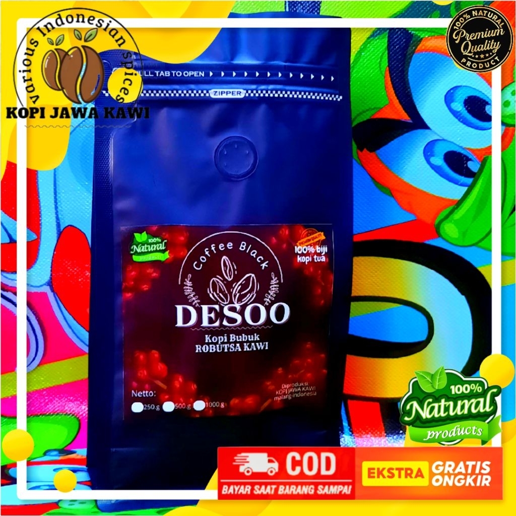 

Kopi Robusta Premium Gunung Kawi | Biji Kopi Tua Asli | Pahit Kuat Cocok Tubruk, Espresso, V60