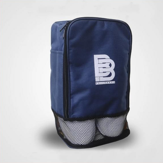 Tas Sepatu Olahraga Badminton BALLERBRO Hitam Biru Polos Premium Shoes Bag Resleting Baju Dompet Mul