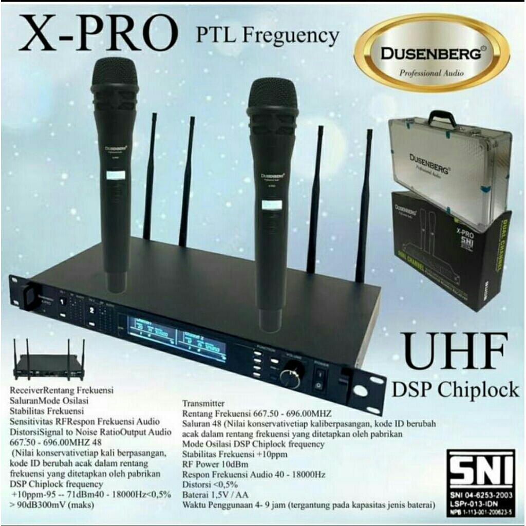 mic wireless karaoke DUSENBERG X-PRO mic profesional vokal