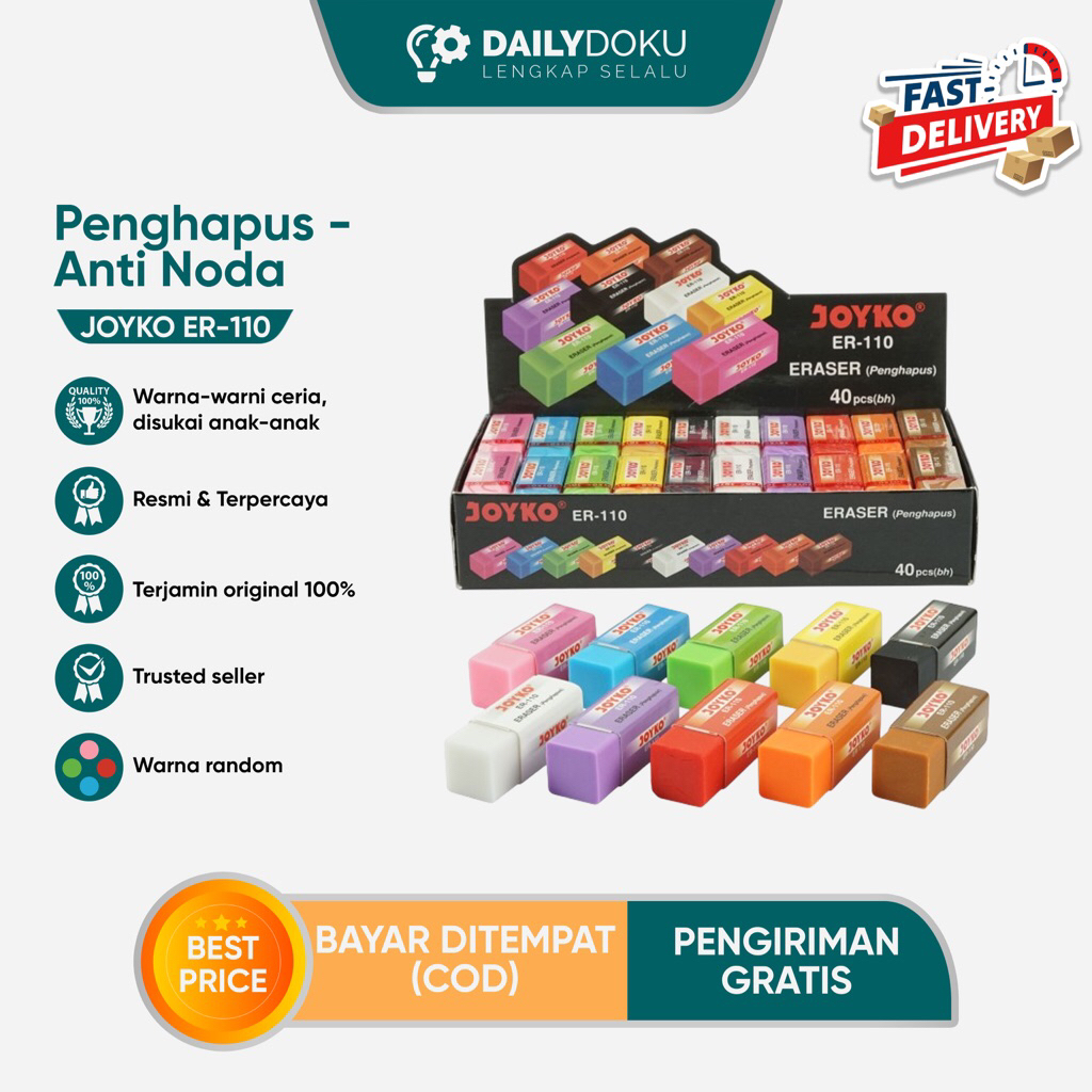 

Joyko ER-110 – Penghapus Mini Warna-Warni, Bersih Tanpa Debu