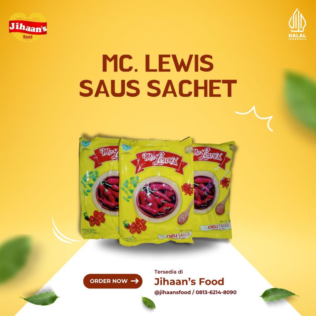 

Saus Sachet Cabai Mc Lewis isi 25 pcs - Jihaan's Food Medan