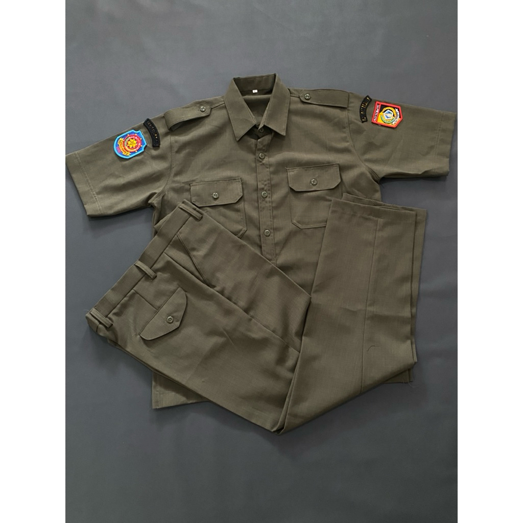 STEL PDH SATPOL PP KAIN LUIZZI PANJANG PENDEK