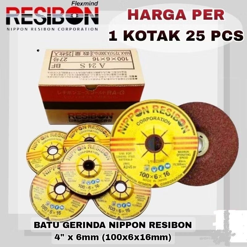 Resibon 4" Batu Gerinda Poles Nippon Resibon GRINDING WHEEL 4inch Gerinda Batu Gosok /Asah 4in (isi 