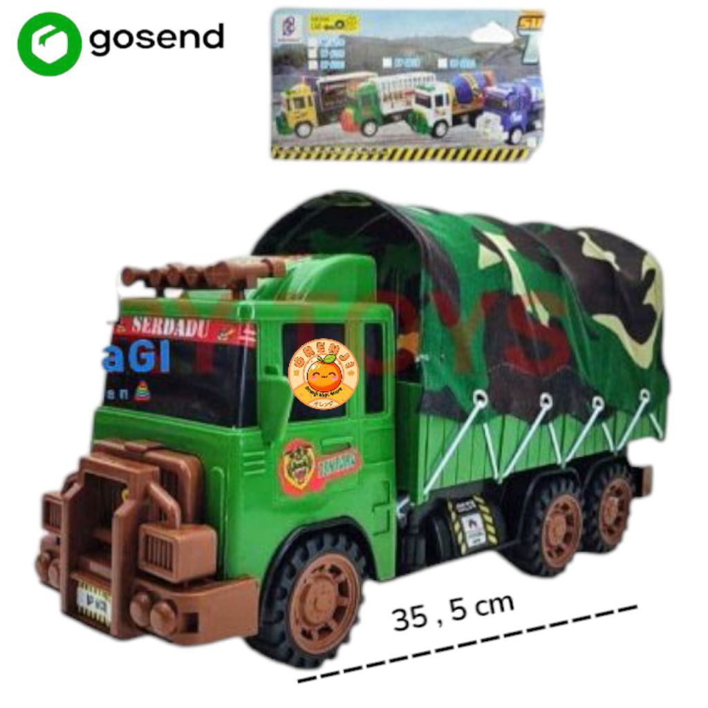 Truck Terpal. Truk tentara besar. Army Truck. Mainan trek tentara Kemasan Kantong. Ukuran agak besar