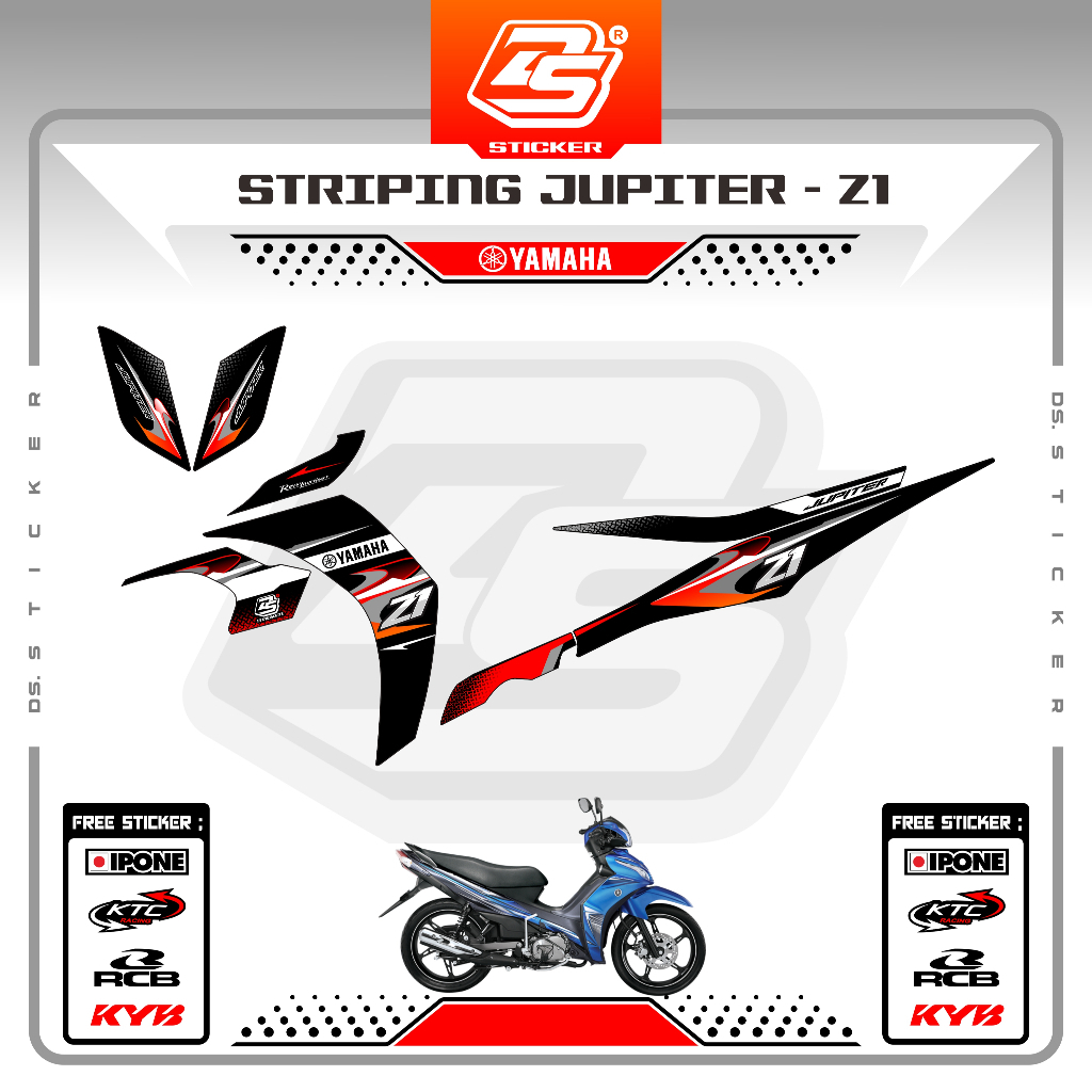Stiker Jupiter Z1 Lagenda 115Z Jupiter RC Decal Striping Jupiter Z1 Premium Racing