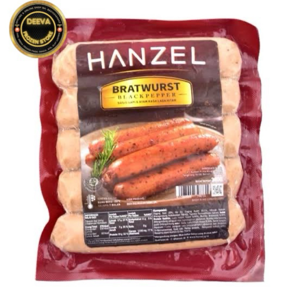 

Hanzel Sosis Bratwurts Blackpapper 360g