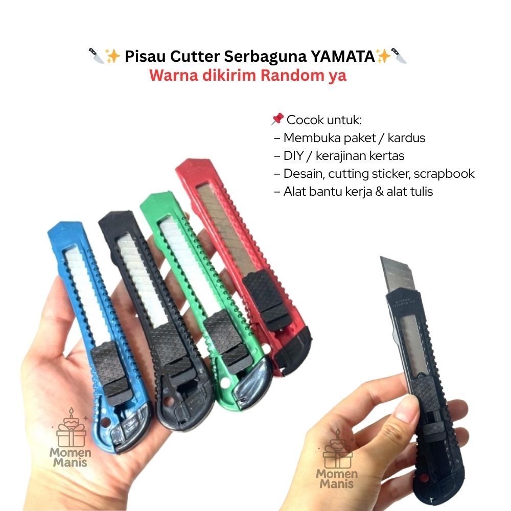 

Pisau Cutter Yamata 1 Pcs – Alat Potong Serbaguna Tajam untuk Kertas & Kardus