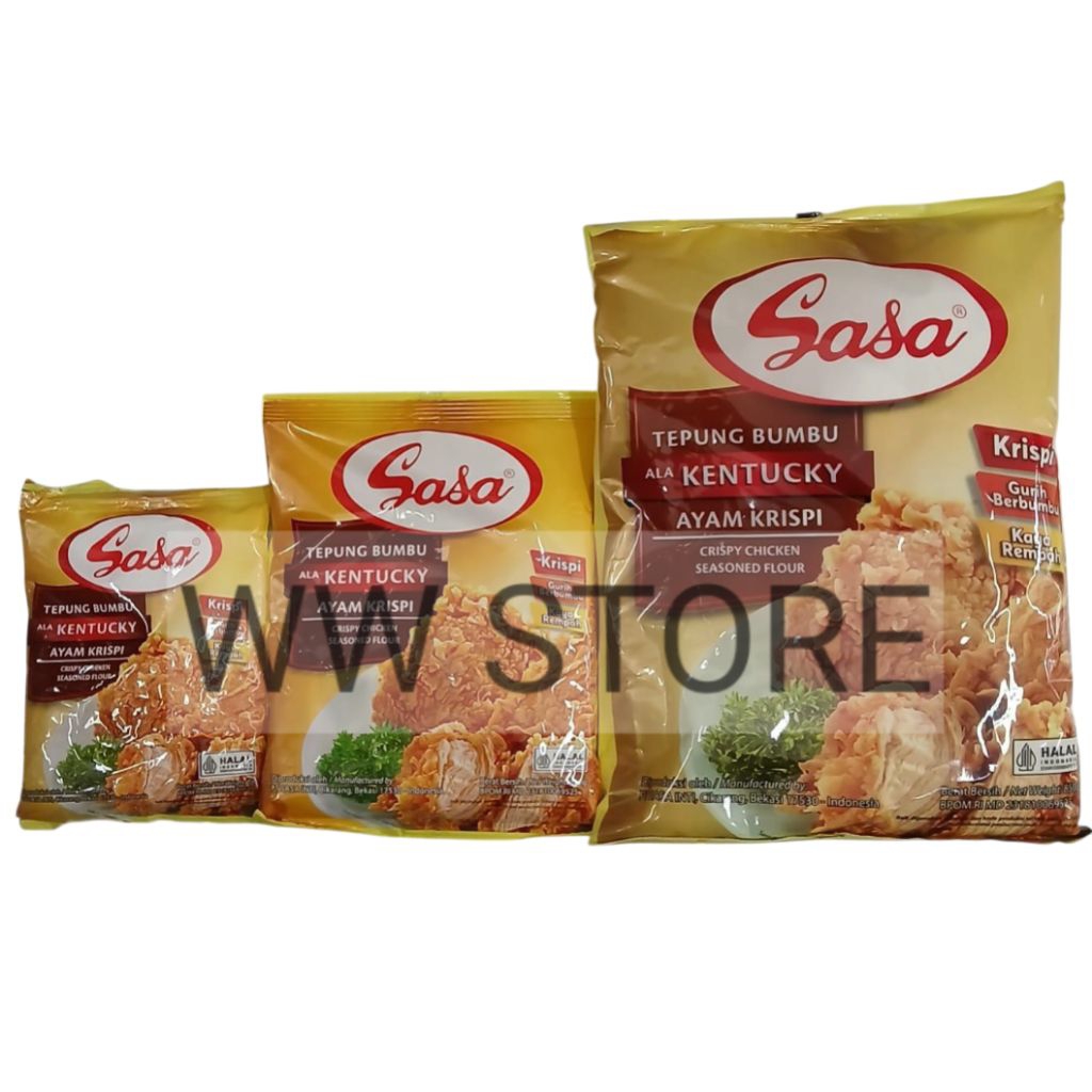 

Tepung bumbu ayam goreng KRISPI ala KENTUCKY halal MUI Sasa Crispy Fried Chicken Seasoned Flour 70g 200g 850g
