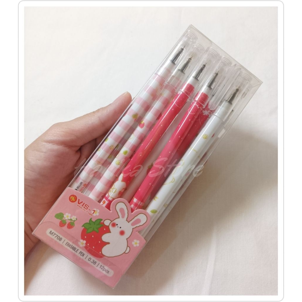 

3Pcs Erasable Pen VIS-1 Pena Gel Bisa Dihapus Bolpoin Gel Karakter Kartun Lucu PG11