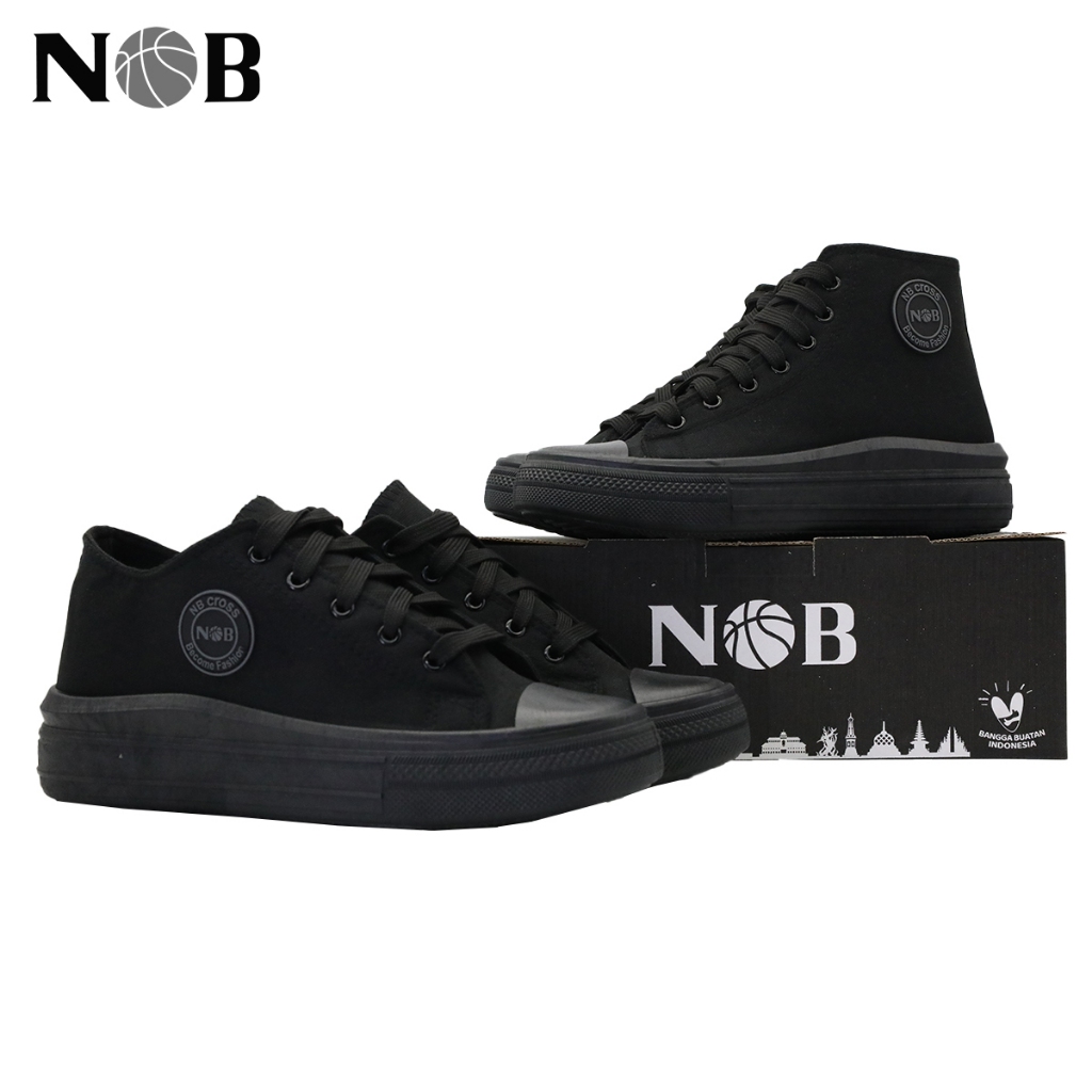 NOB | Sepatu Sekolah Anak Laki-Laki | Sepatu Hitam | Sepatu Running Pria | Sneakers Pria