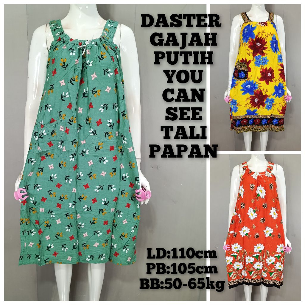Daster Gajah Putih Yukensi Tali Papan Viral Kekinian Ld 110 Pb 105