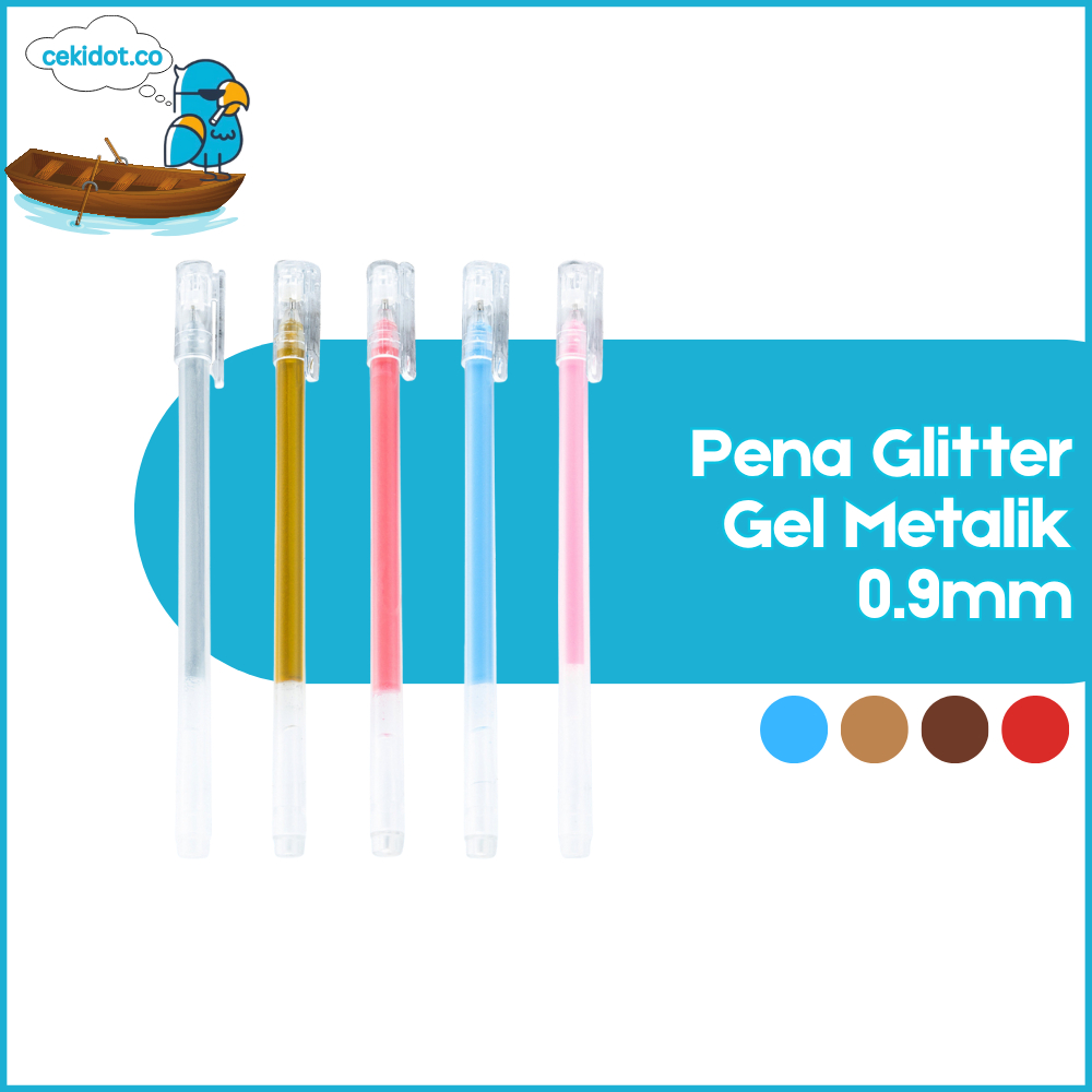 

Pena Glitter Gel Metalik 0.9mm Emas Silver Putih Pulpen Warna Warni Gold Colour Gel Pen Tinta Metallic Ballpoint Craftwork Scrapbook Y3436