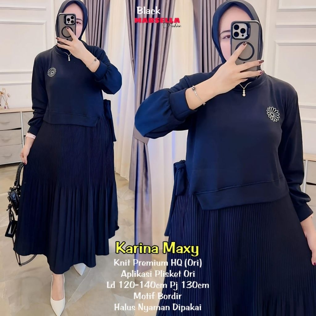 Baju Gamis Kaos Polos Ld 130 120 Knit Premium Cantik Karina Maxy
