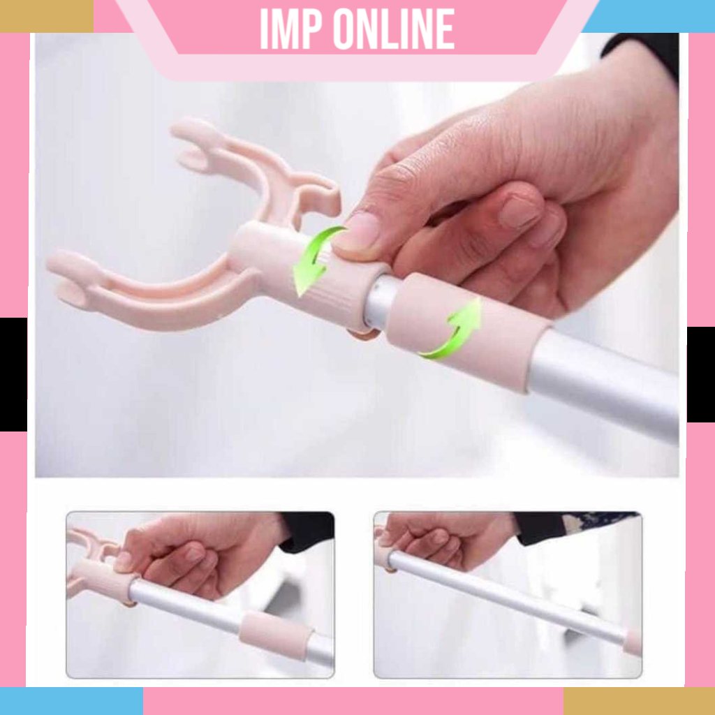 IMP- Tongkat Pengait Jemuran Bisa Setel Panjang Pendek / Galah Hanger Gantungan Baju Display Toko / 
