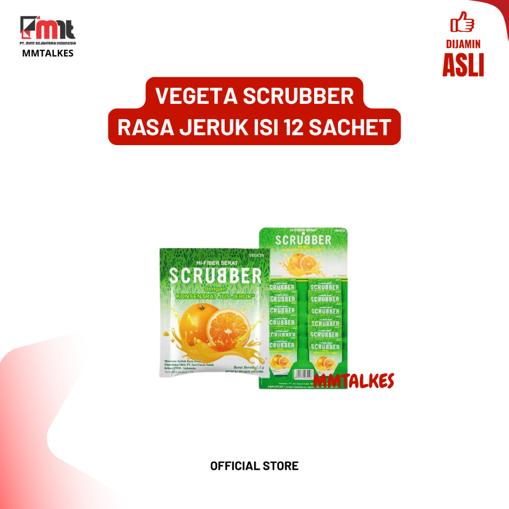

Vegeta Scrubber Rasa Jeruk 7.1 Gram Hanger 12 Sachet - Memenuhi Kebutuhan Serat Harian