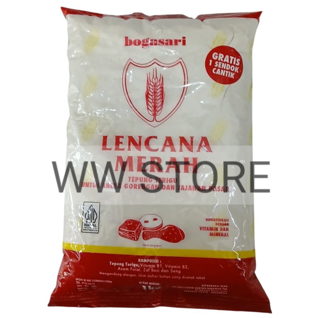

Tepung Terigu untuk Aneka Gorengan dan Jajanan Pasar halal MUI bogasari LENCANA MERAH 1kg