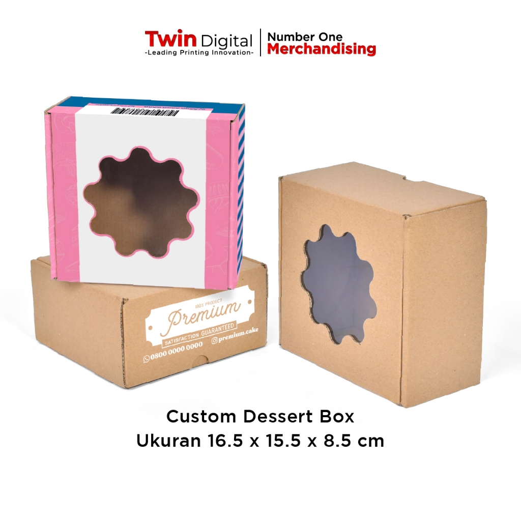 

Custom Box Dessert / Kardus Kue / Tempat Cemilan / Bungkus Kemasan - Dessert Box