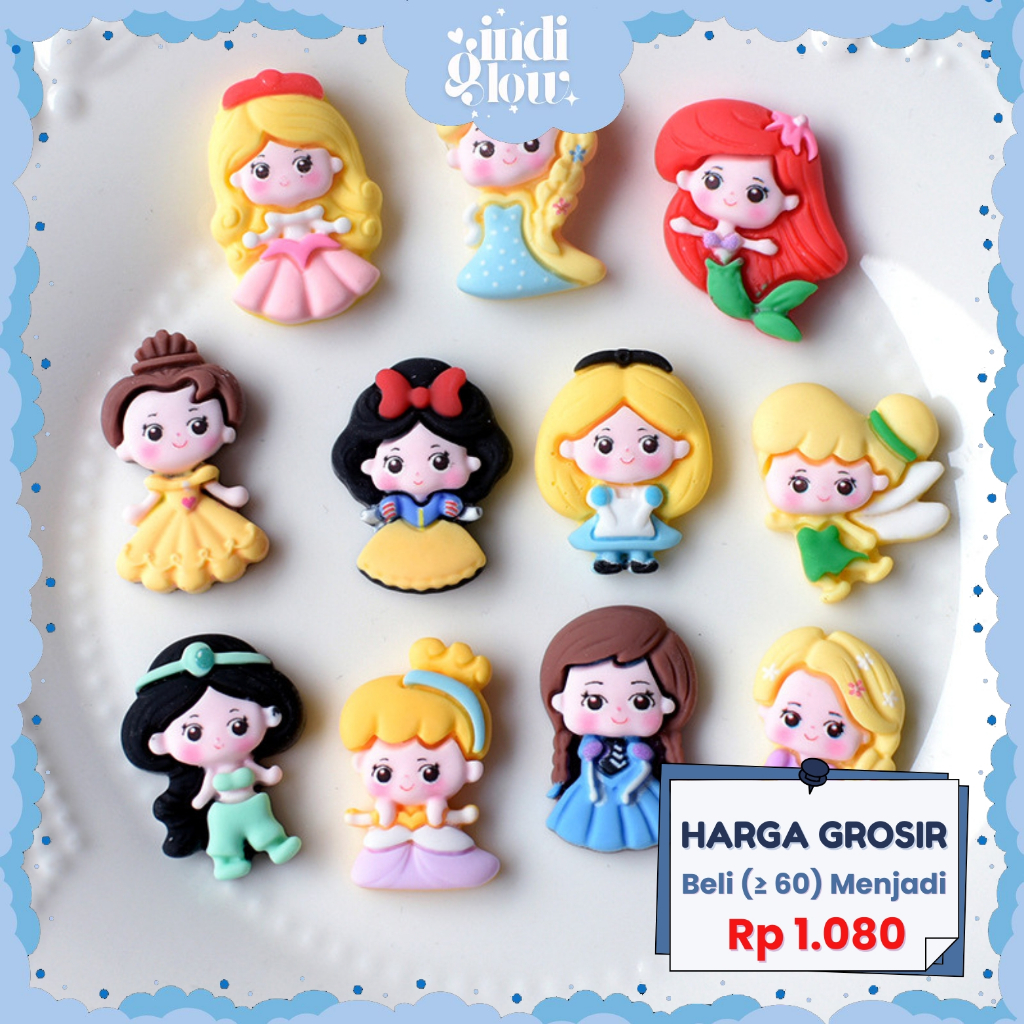 

IG Stiker 3D Timbul Clay Karakter Princess Aksesoris Dekorasi DIY Tumbler Casing Keychain Aesthetic