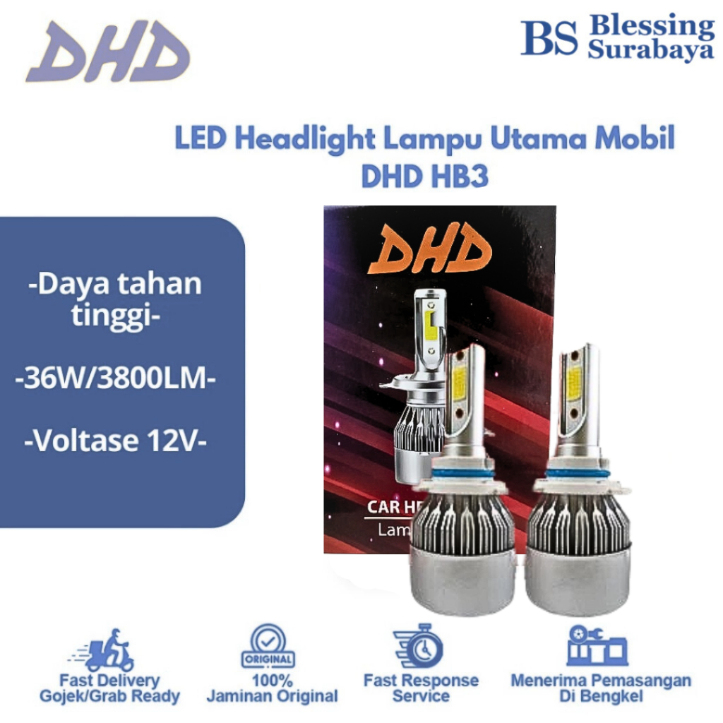 LED Headlight Lampu Utama Mobil DHD HB3