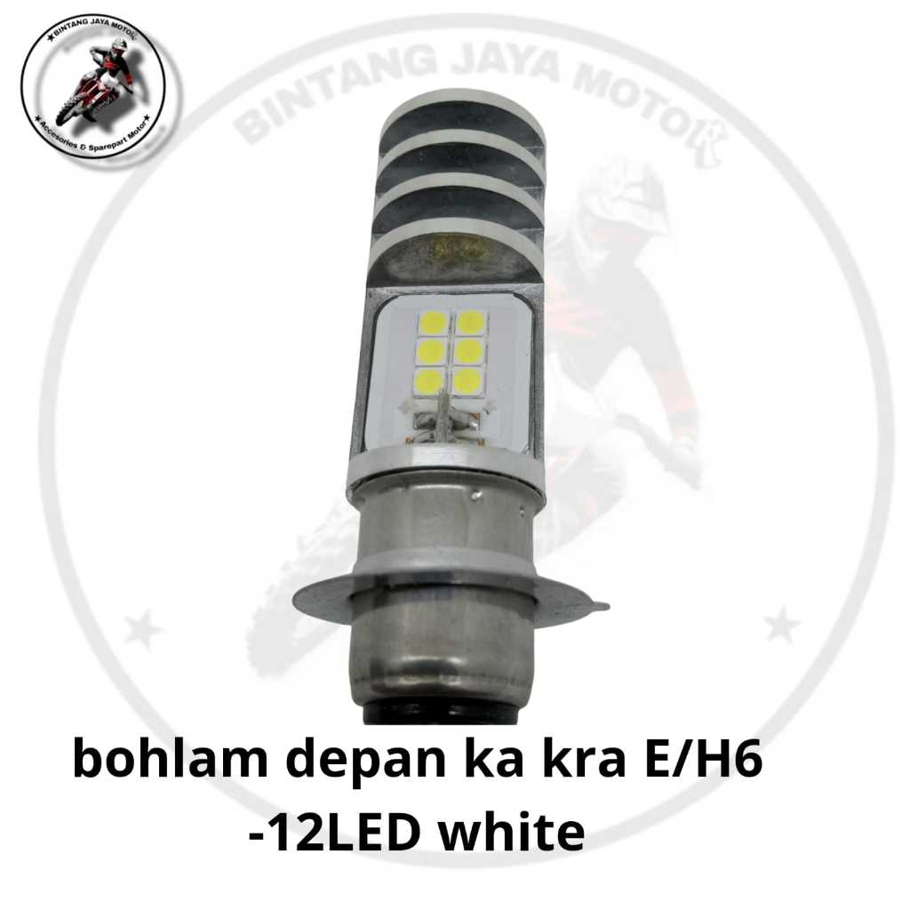 BOHLAM DEPAN KA KRA H6 12 LED MATA WHITE CHROME UNIVERSAL MOTOR