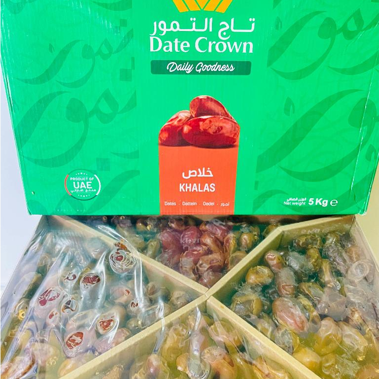 

KURMA KHALAS DATE CROWN 5 KG PREMIUM FRESS/KURMA KHOLAS PALING ENAK EXP 2027