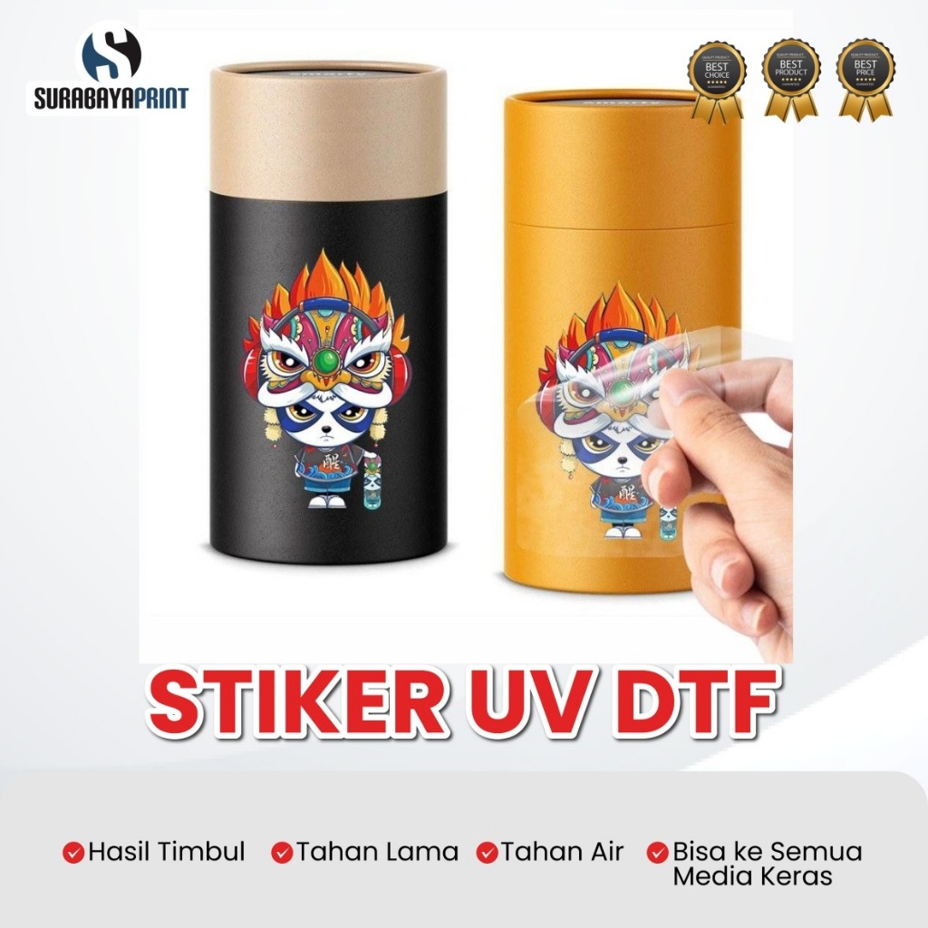 

Cetak Sticker A4 UV Timbul DTF | Full Color High Resolution Anti Air