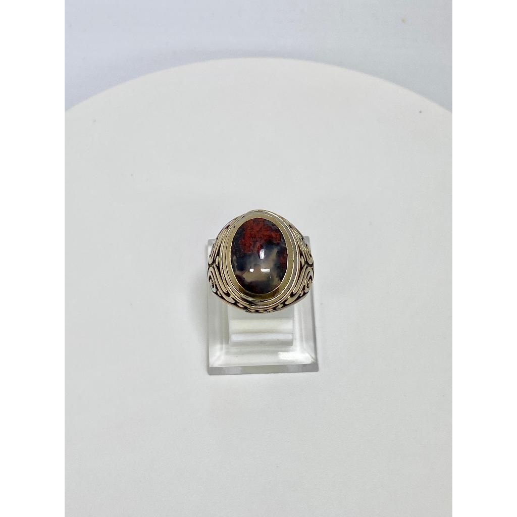 Cincin Batu Akik Badar Besi Merah Kristal Asli Alam