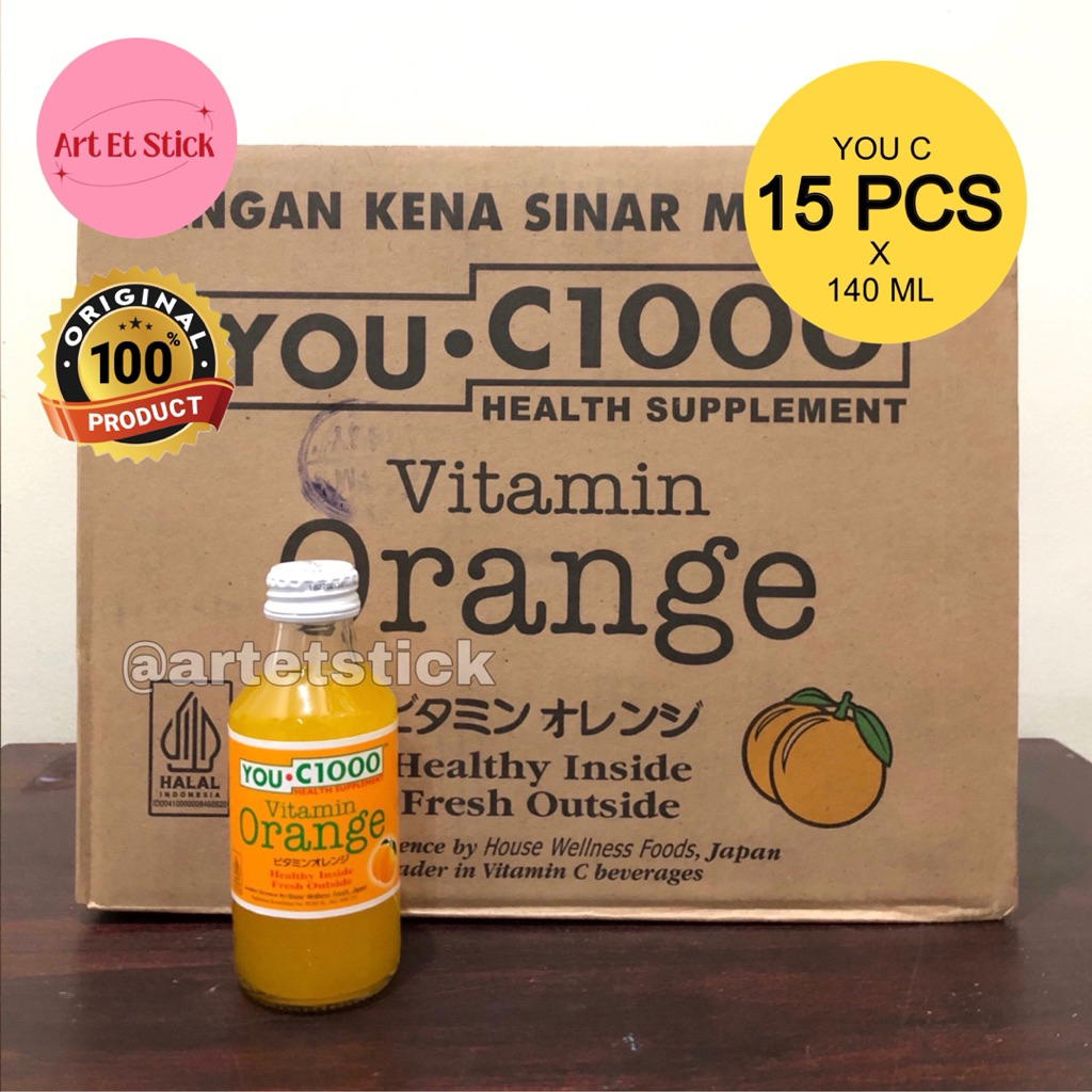 

YOU C 1000 Vitamin Orange 140 ml - 1 Dus Isi 15 Botol Kaca