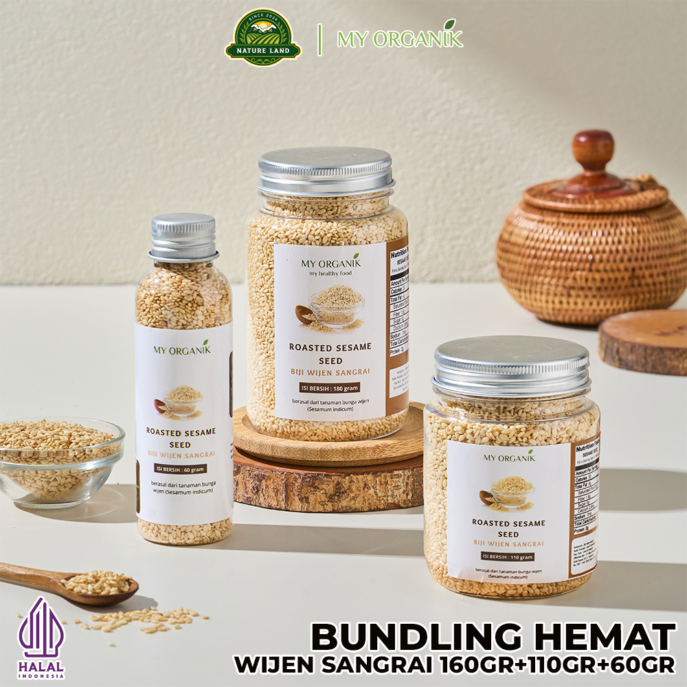 

My Organik Roasted Sesame seed Biji Wijen Bakar Wijen Putih Sangrai 60gr