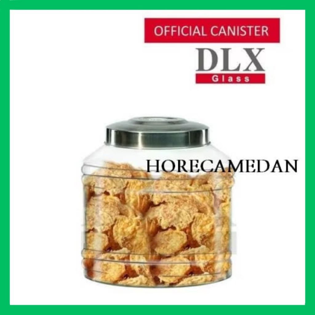 Toples kaca DLX kerupuk / canister jar liris DLX asinan 8 / 10 /15 liter