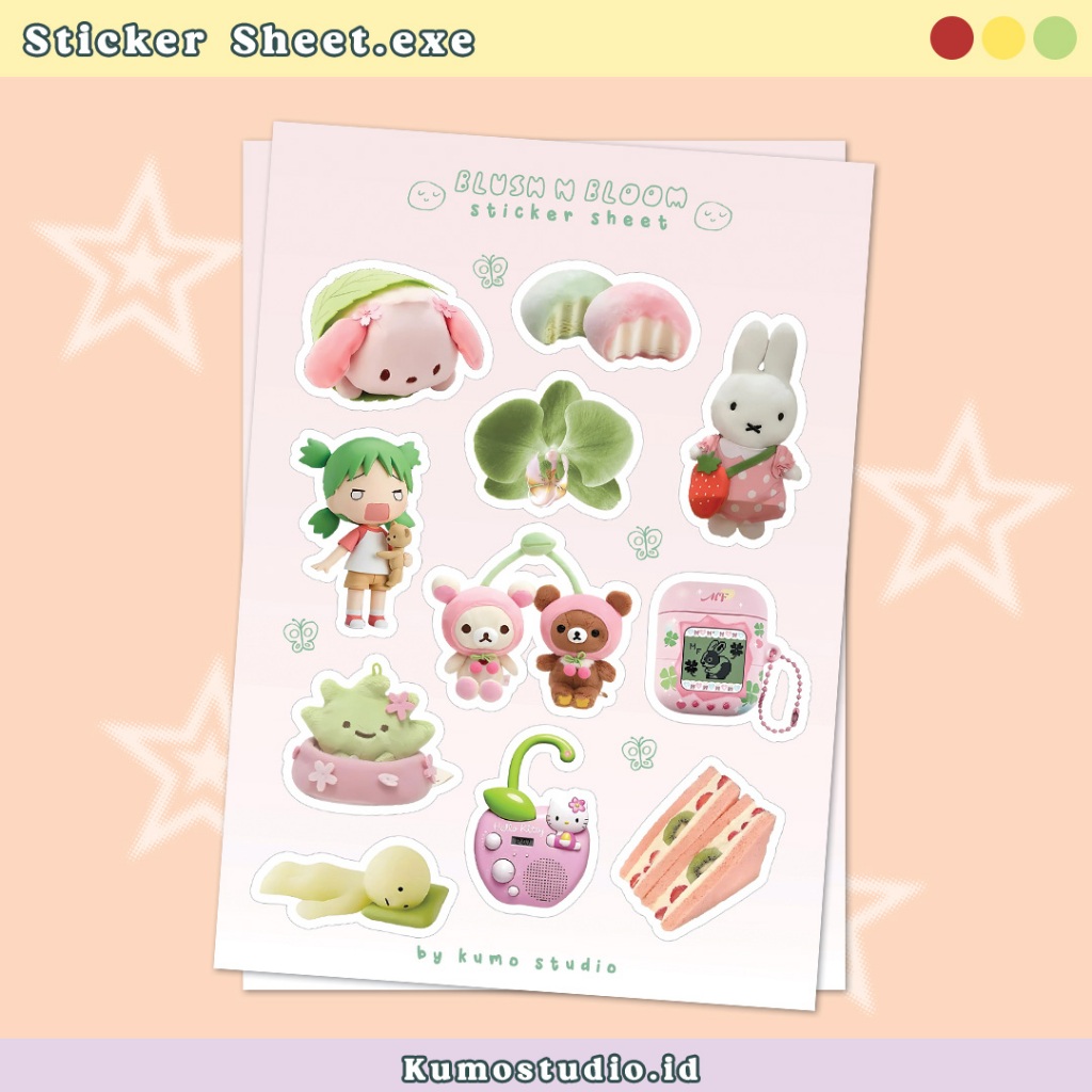 

Sticker Sheet A6 Cute Pink Green | Stiker Dekorasi Aesthetic | Stiker Laptop , Scrapbook , Dekorasi