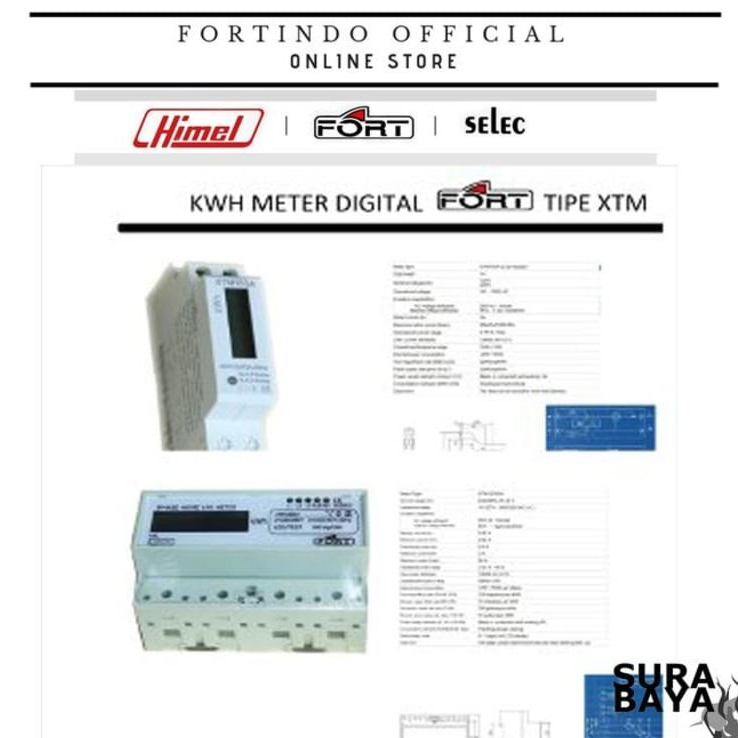 KWH Meter digital Fort XTM18SA FORT PANEL