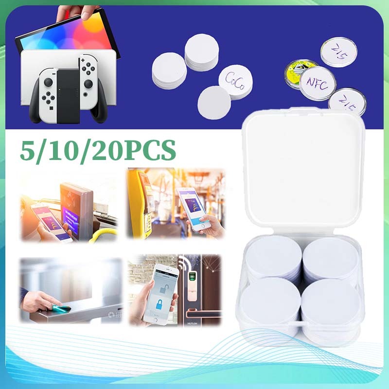 

5/10/20pcs Kartu Kosong NFC215 DIY Amiibo RFID Card 25mm Putih