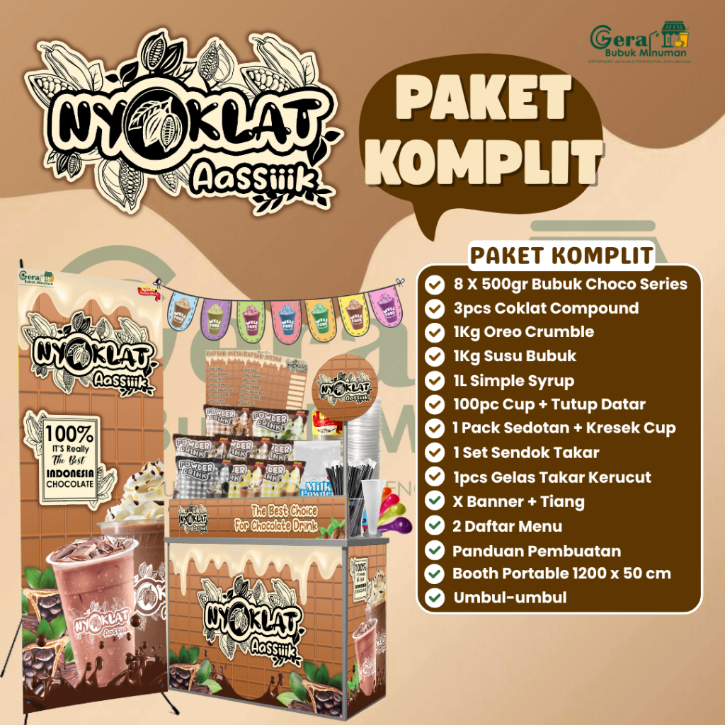 

PAKET USAHA Minuman Nyoklat Asik - PAKET KOMPLIT