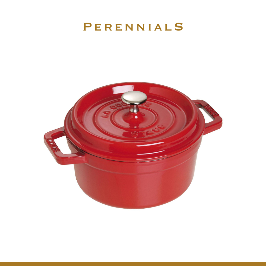 Panci Staub Cocotte 24 cm Cherry Round Panci Merah