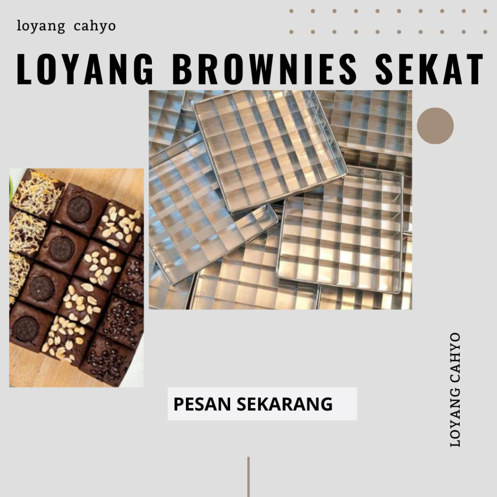 PROMO Loyang Sekat Brownies/Kue UK20x10 8 kotak,20x10 10 kotak tebal dan murah bahan galvalum berbag
