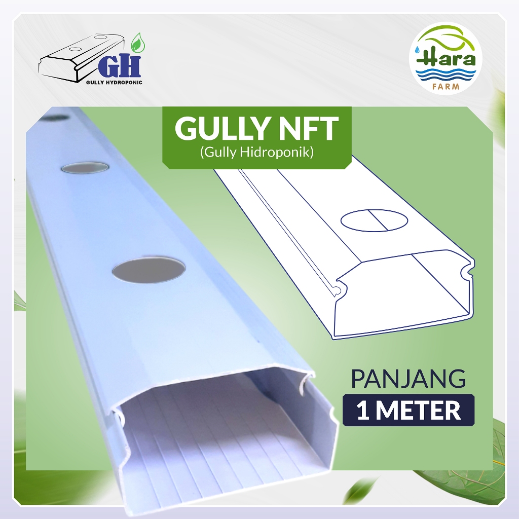 Gully Hidroponik 1 Meter - Merk GH (Gully Hydroponic)