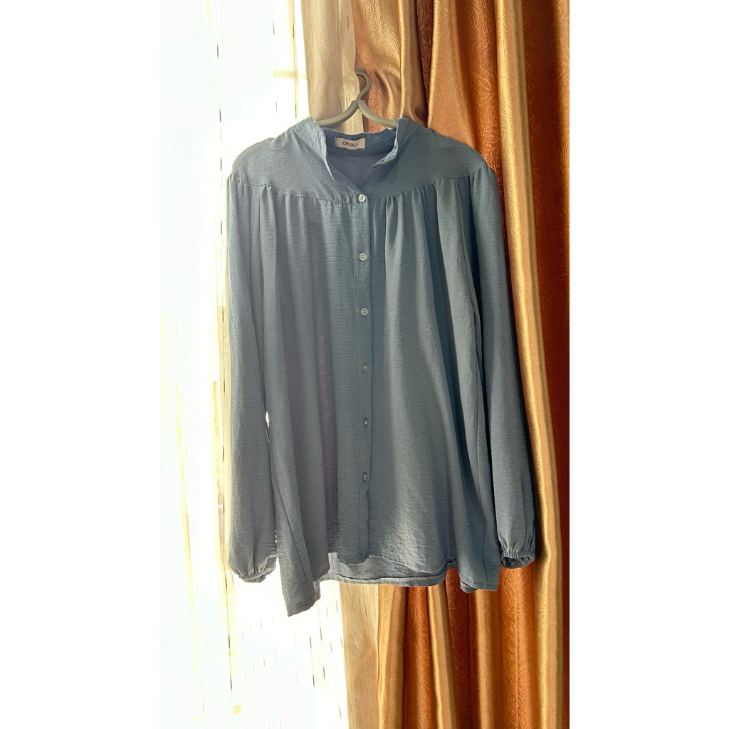 [PRELOVED] KEMEJA ORVALA BIRU POLOS