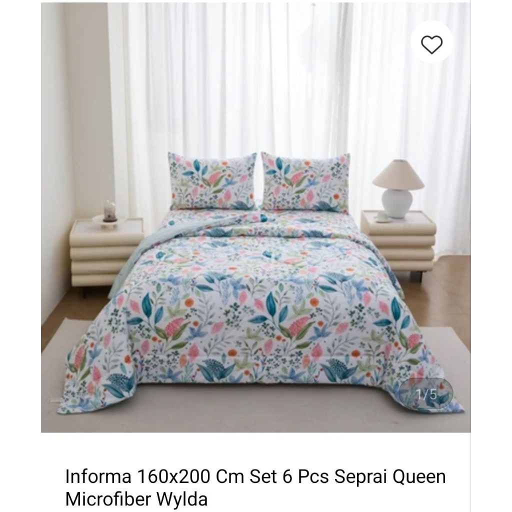 set bedcover sprei informa, 1set 6pcs
