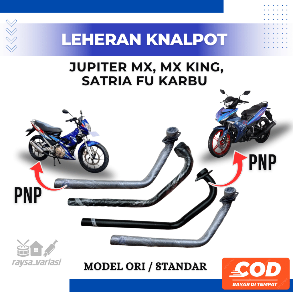 Leheran Knalpot Satria FU Karbu / Jupiter MX / MX King – Standar ORI, PNP, Siap Pasang