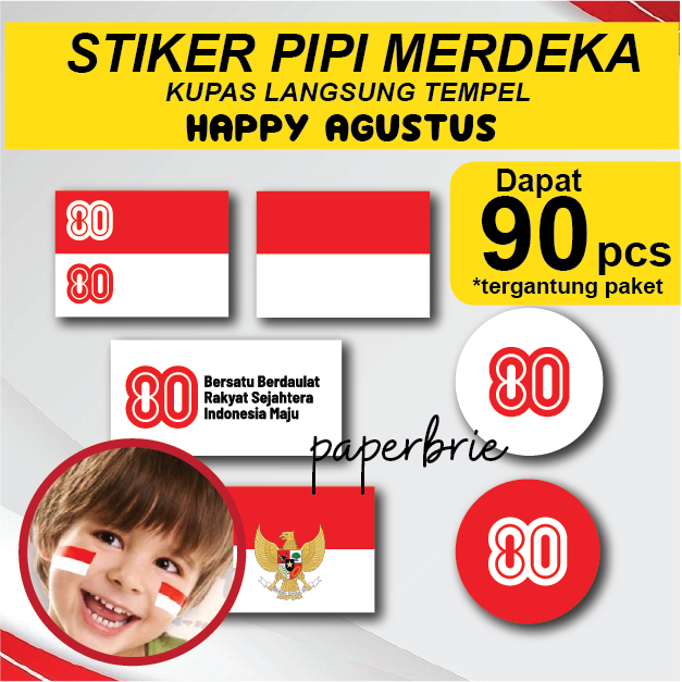 

Stiker Pipi HUT RI Dirgahayu Indonesia 17 Agustus Merah Putih Dekorasi Wajah Kemerdekaan