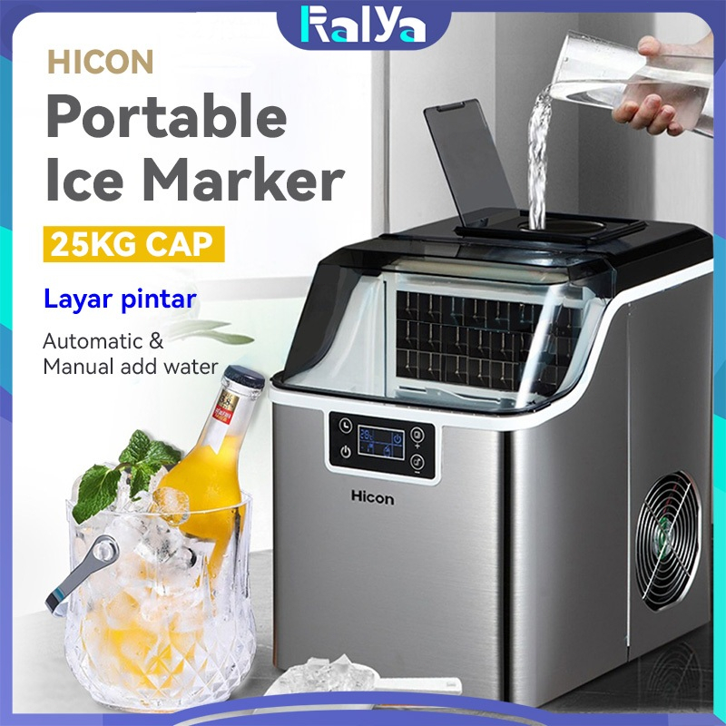 ⚡30kg/24H &100% Ori⚡HICON Pembuat Es Ice Machine HICON Ice Maker 30kg per 24 jam Mesin Pembuat Es Ba