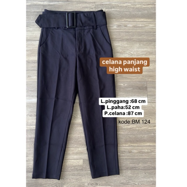 Preloved Celana Panjang hitam belt (sangat baru)