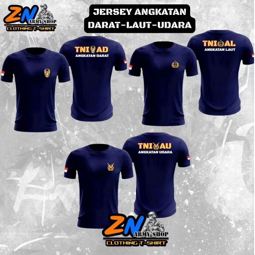 Kaos jersey TNI AD - TNI AU - TNI AL jersey Dry Fit premium lengan pendek sablon DTF