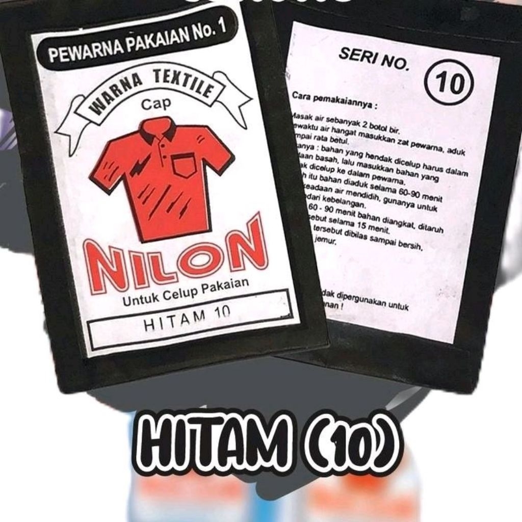 WANTEK / WANTEX PEWARNA PAKAIAN / WANTEX CAP NILON WARNA HITAM