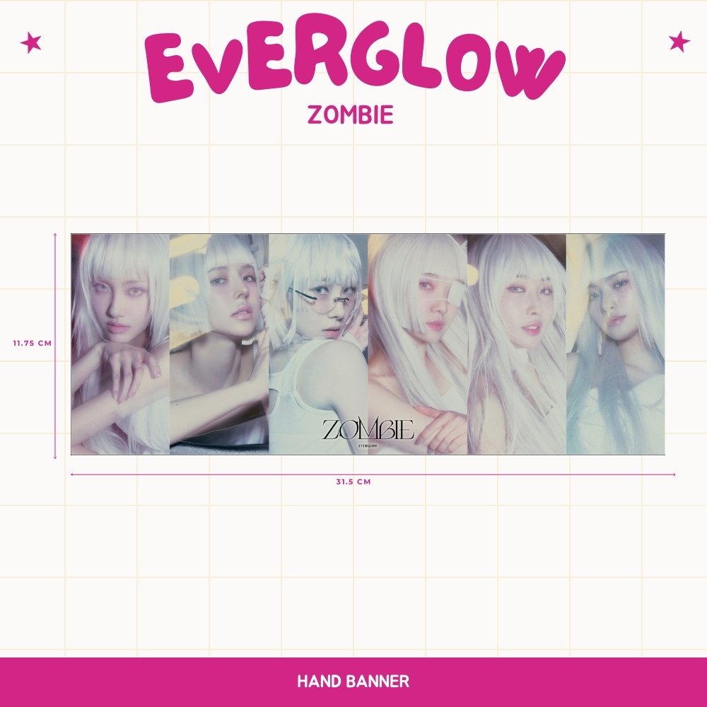 HOLOGRAM HAND BANNER EVERGLOW ZOMBIE HANDBANNER KPOP UNOFFICIAL EU SIHYEON MIA ONDA AISHA YIREN
