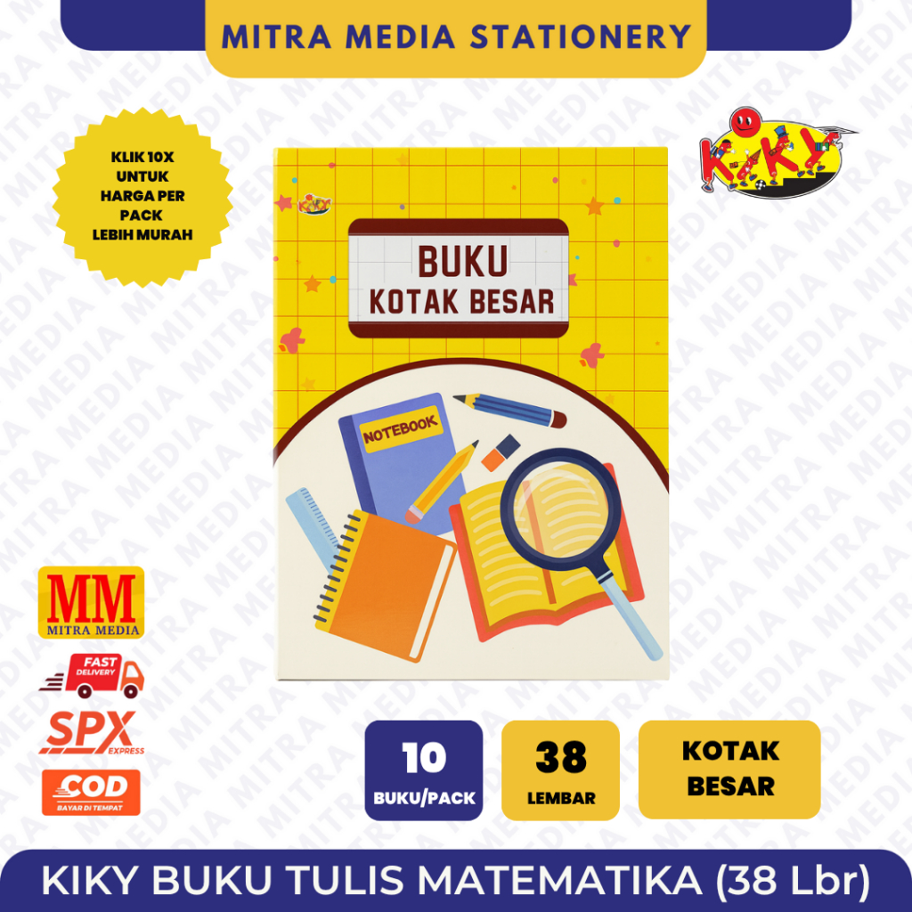 

(PCS) Buku Kotak Besar Kiky 38 Lembar / Buku Matematika Kotak Besar