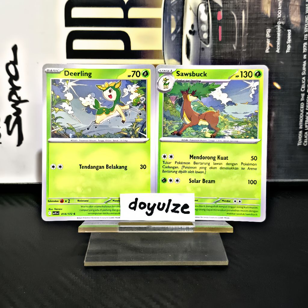Kartu Pokemon Indonesia TCG Hitam & Putih Sv11s, Deerling 014/172 C, Sawsbuck 015/172 U