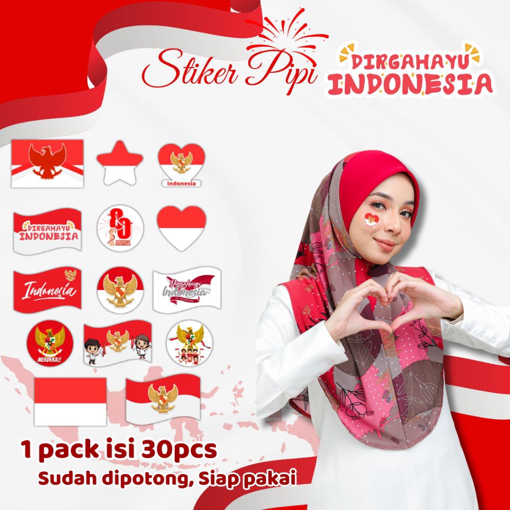 

STIKER PIPI BENDERA MERAH PUTIH - HUT RI 17 AGUSTUS