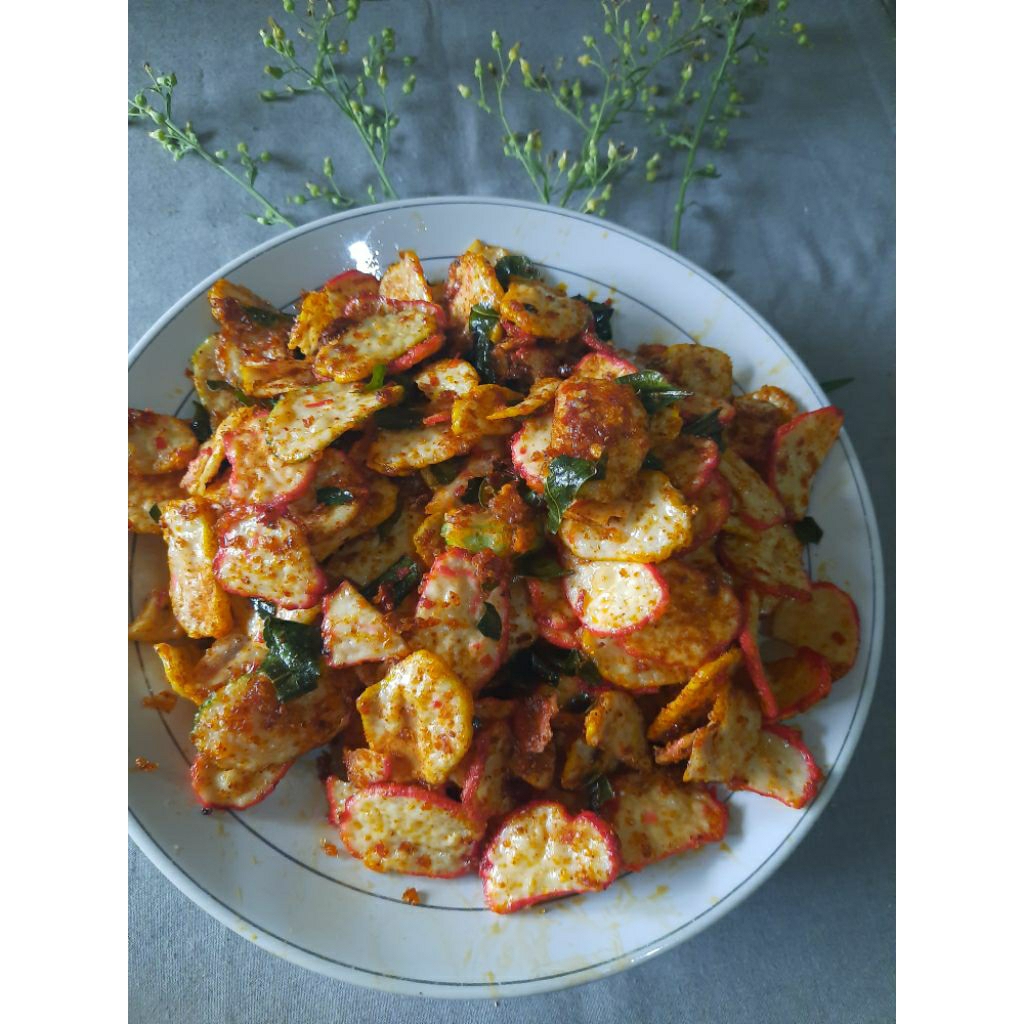 

Forcysn Kerupuk Seblak Bantet Kencur Pedas Dan Kerupuk Seblak Bantet Pedas Daun Jeruk 250Gram